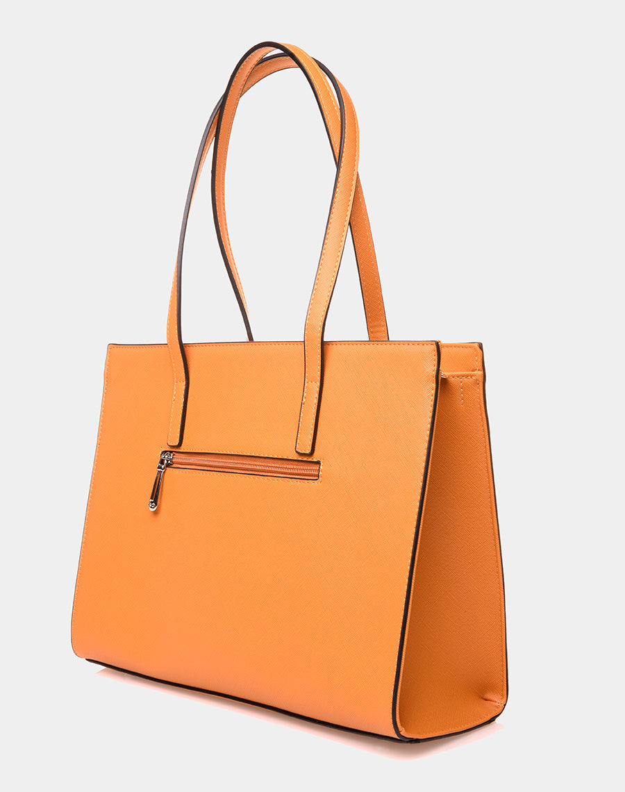 Sac à main type cabas moutarde