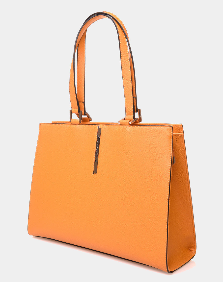 Sac à main type cabas moutarde