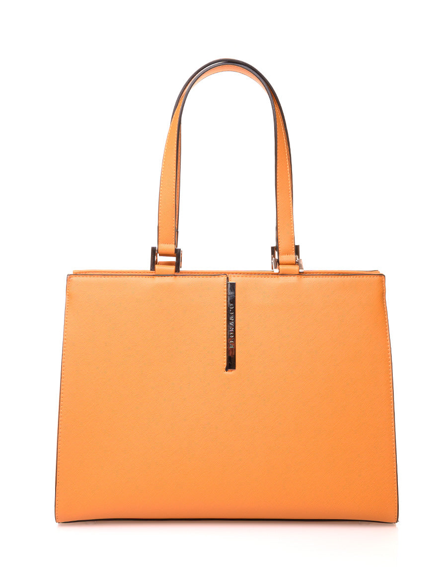 Sac à main type cabas moutarde