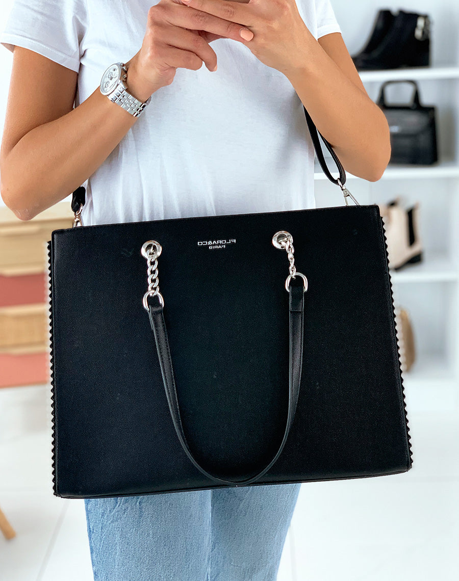 Sac à main type cabas noir