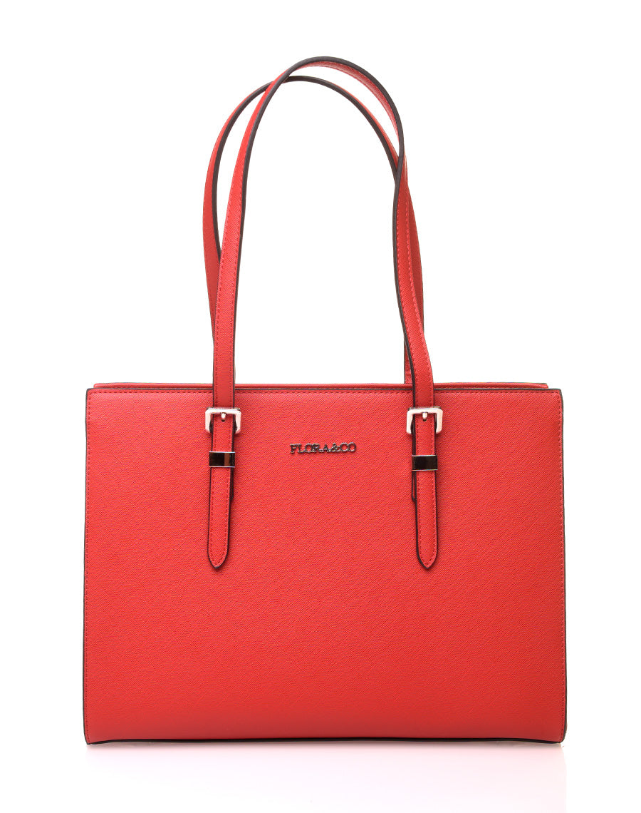 Sac à main type cabas rouge