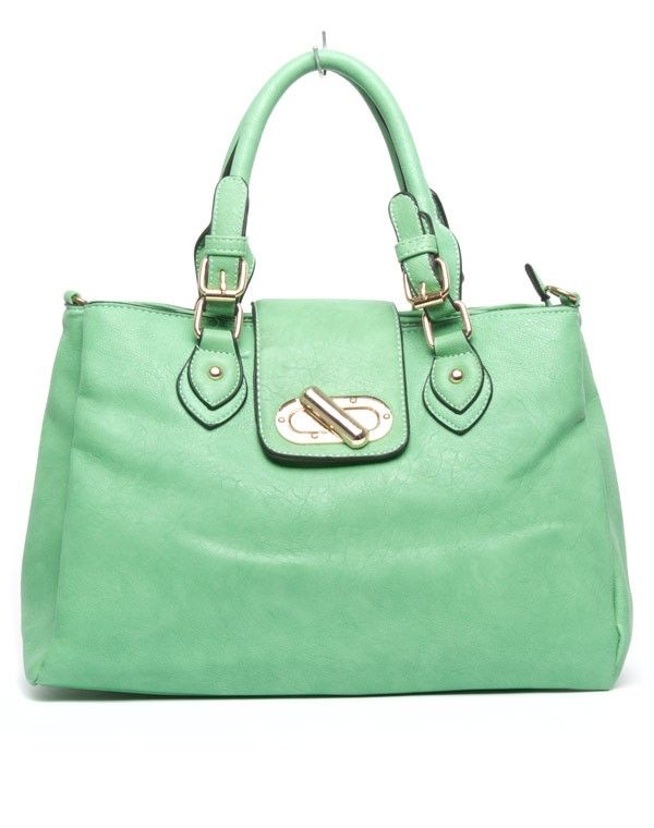 Sac à main vert Be Exclusive trois compartiments fermés
