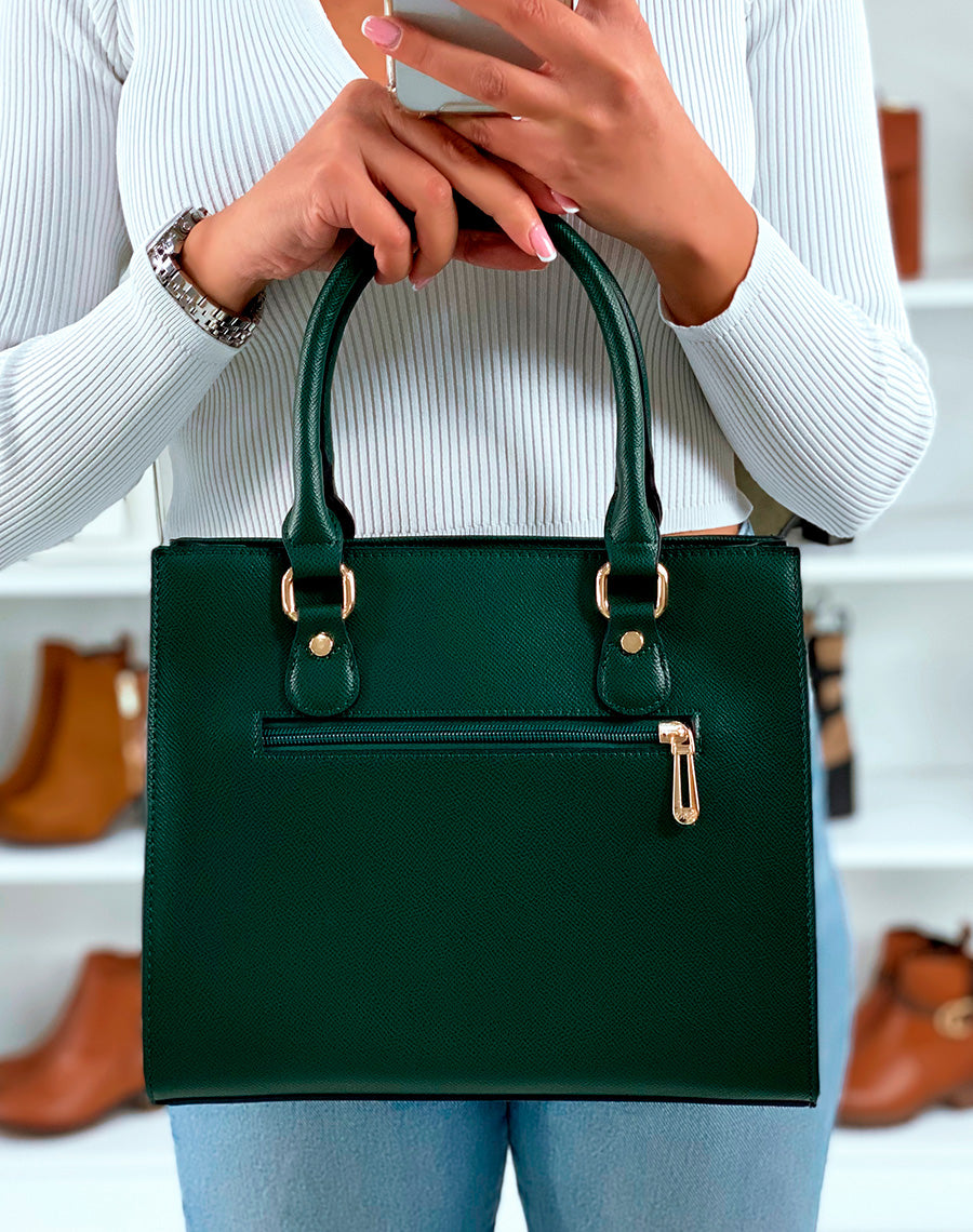 SAC ? MAIN VERT FONC? ? BANDOULI?RE EN MOTIF