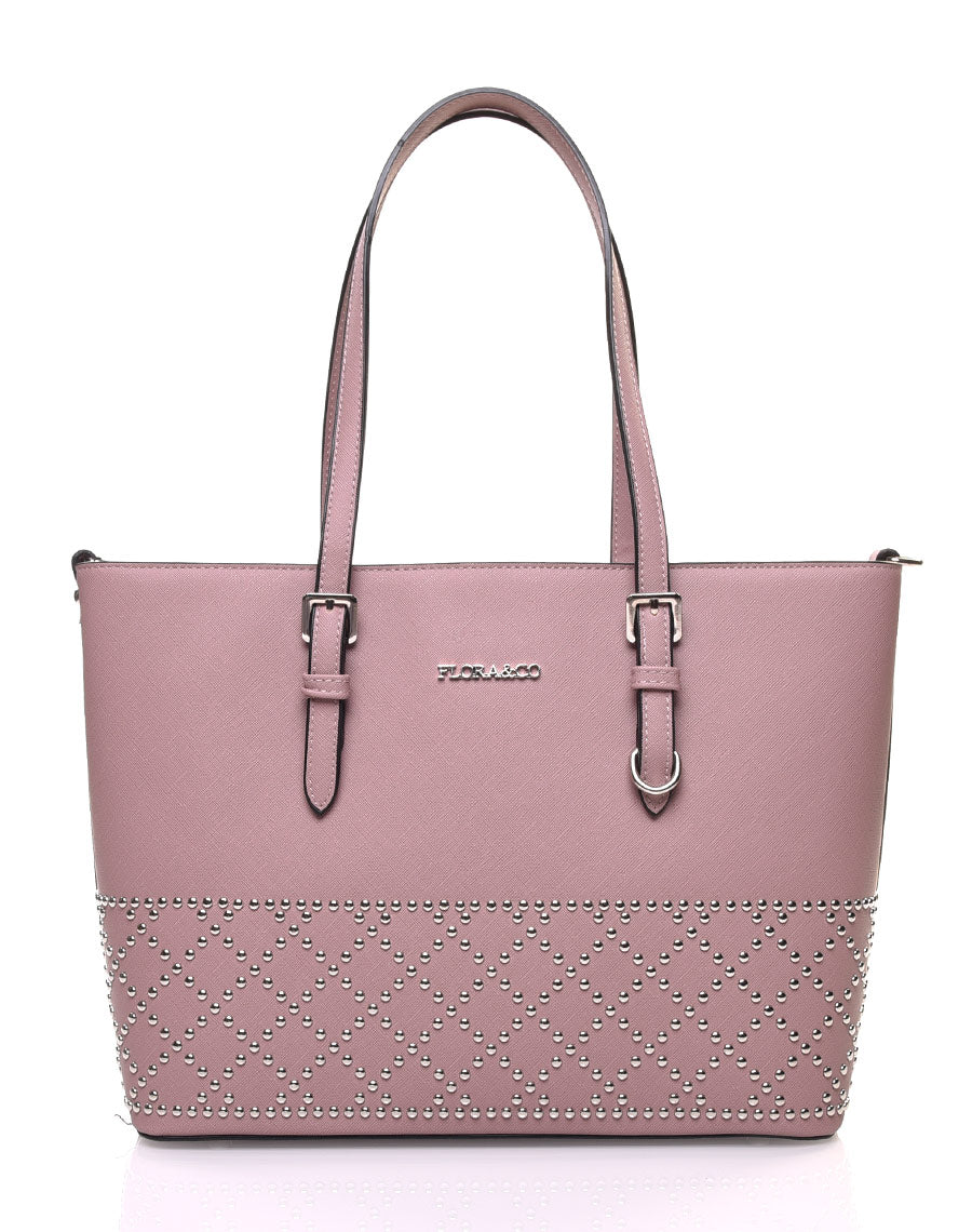 Sac à main vieux rose clouté