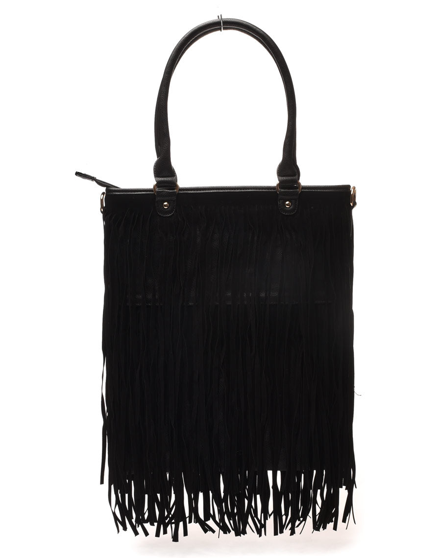 Sac noir à franges