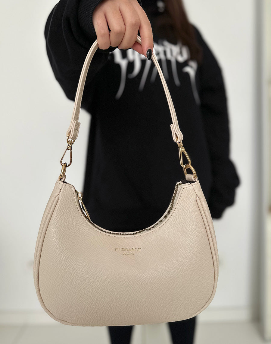 Sac porté épaule beige