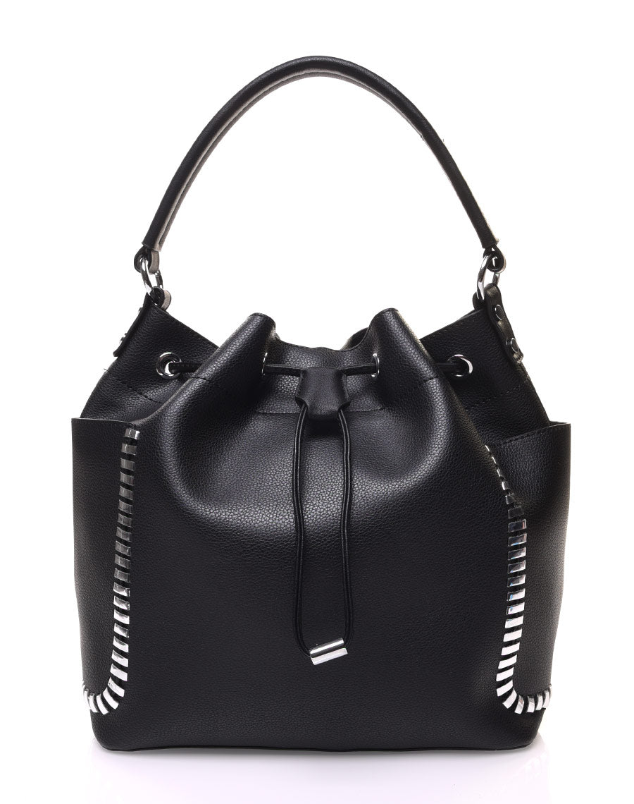 Sac quotidien avec ornements argent noir