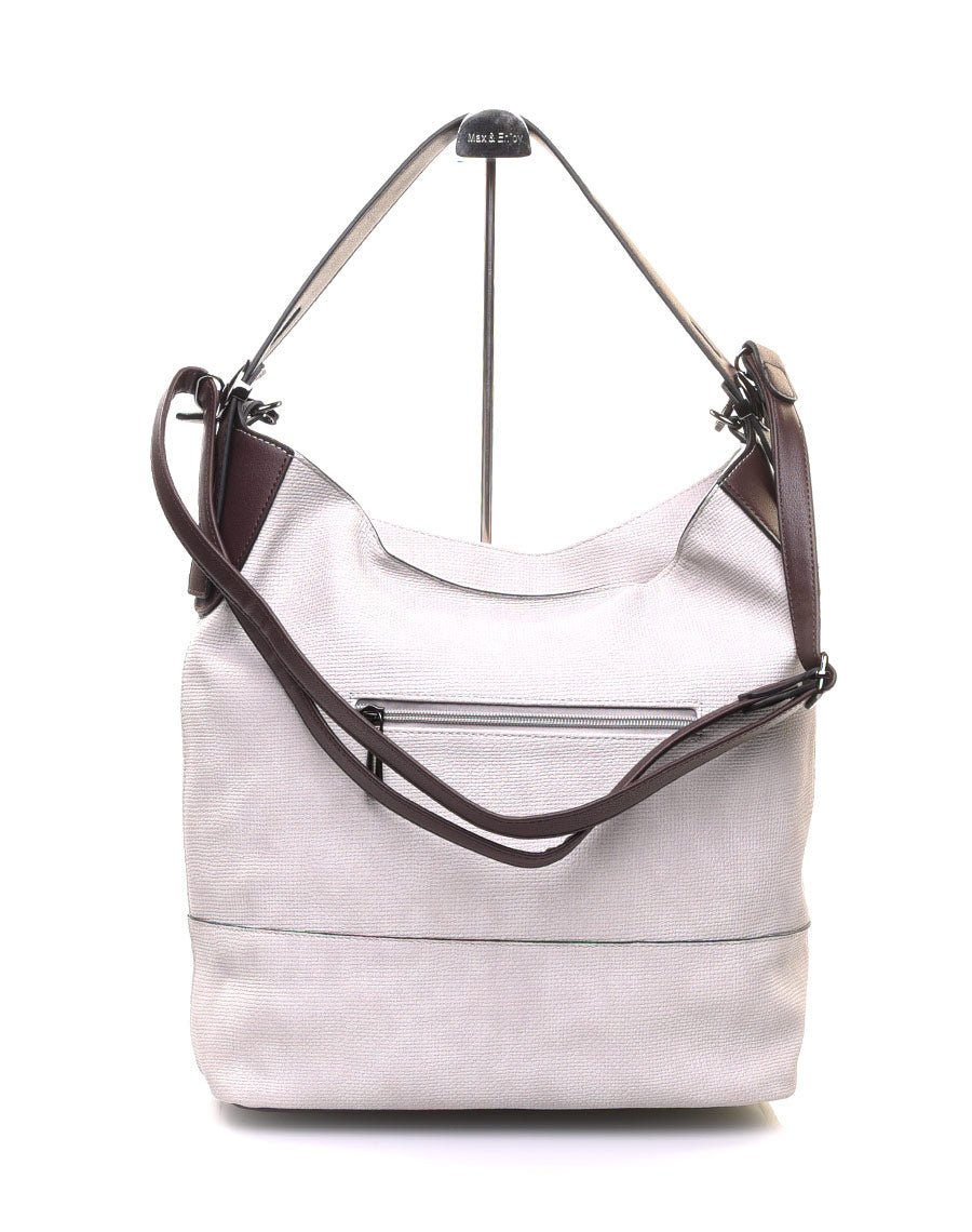 Sac quotidien gris clair bicolore