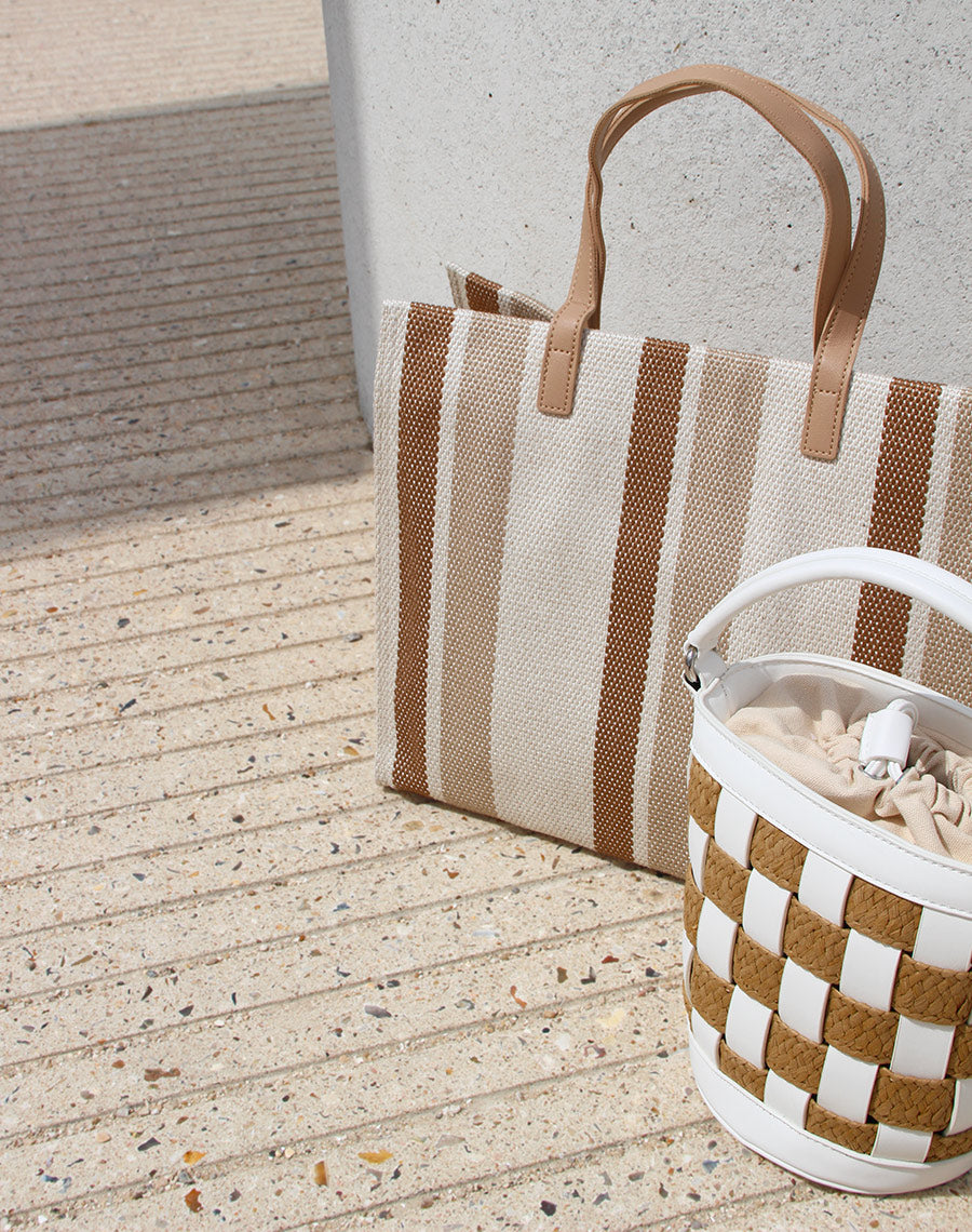 Sac sceau blanc en damier