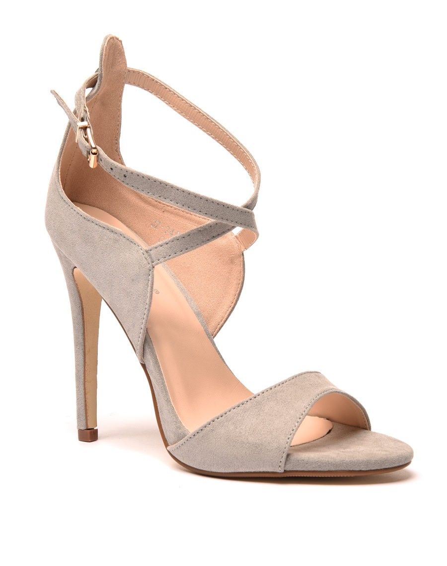 Sandale grise à bride