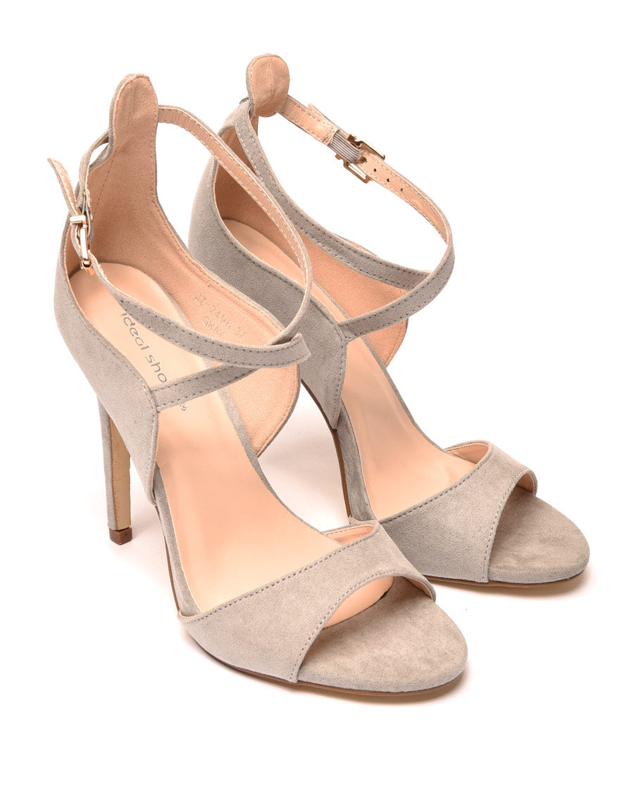 Sandale grise à bride