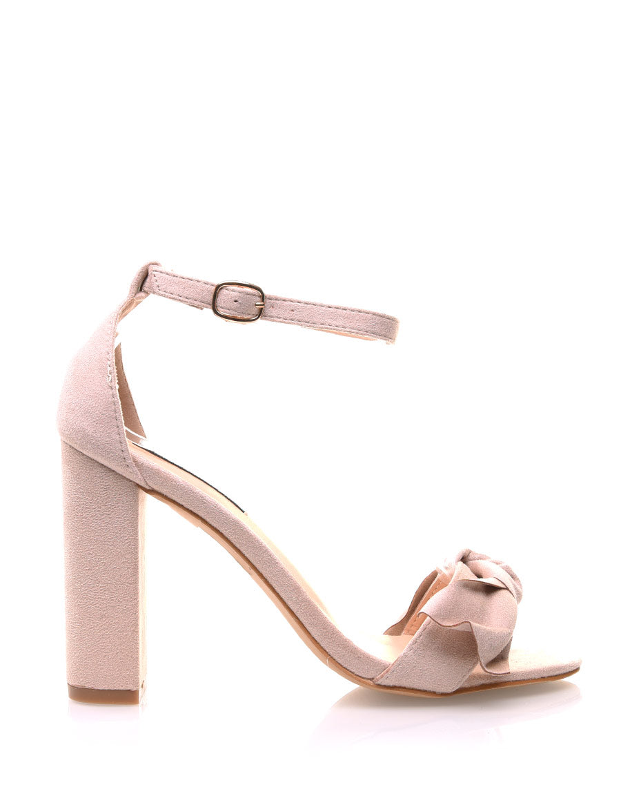 Sandales beiges effet suédine