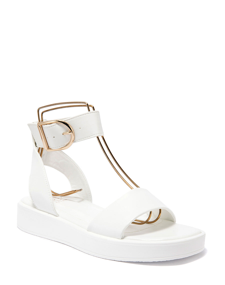 Sandales blanches à semelle et brides épaisses