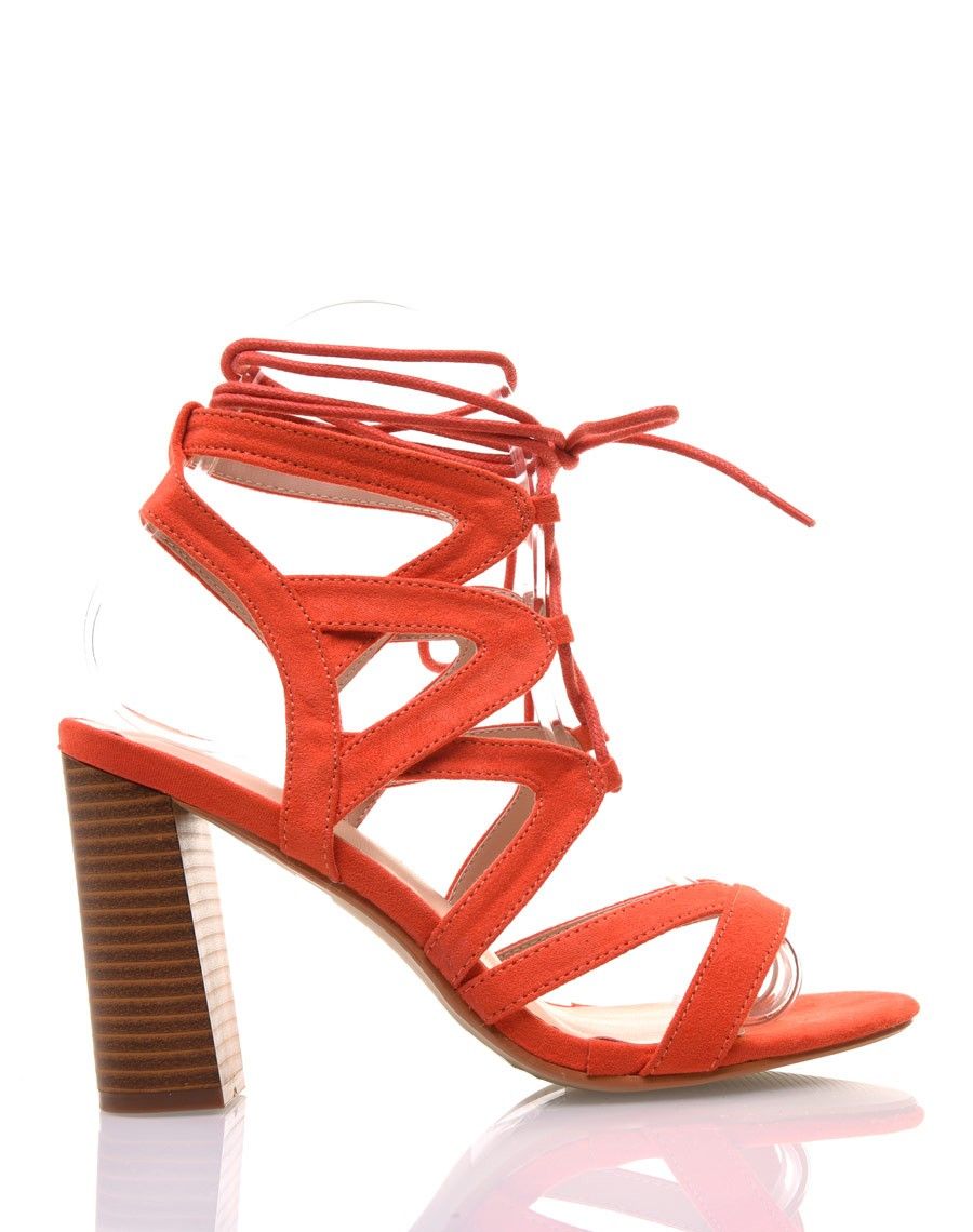 Sandales lacées orange
