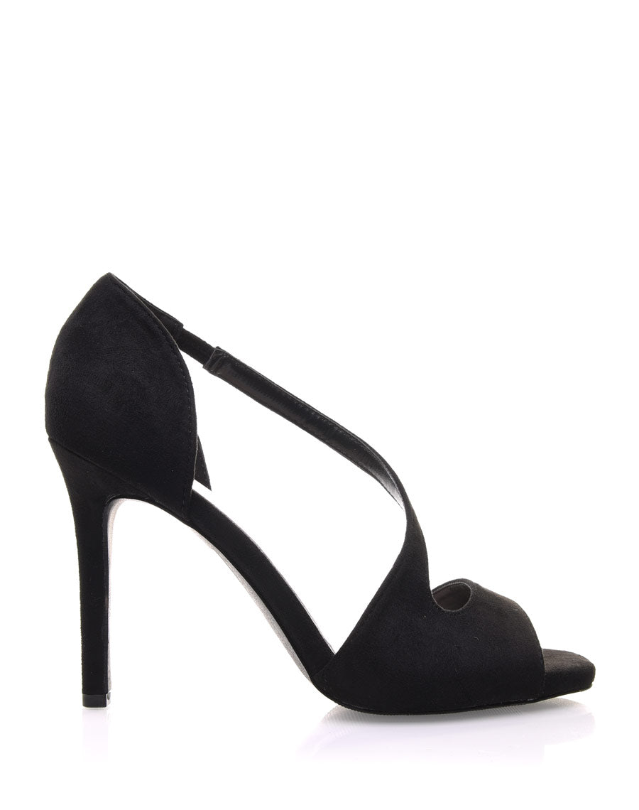 Sandales noires en suédine à bride