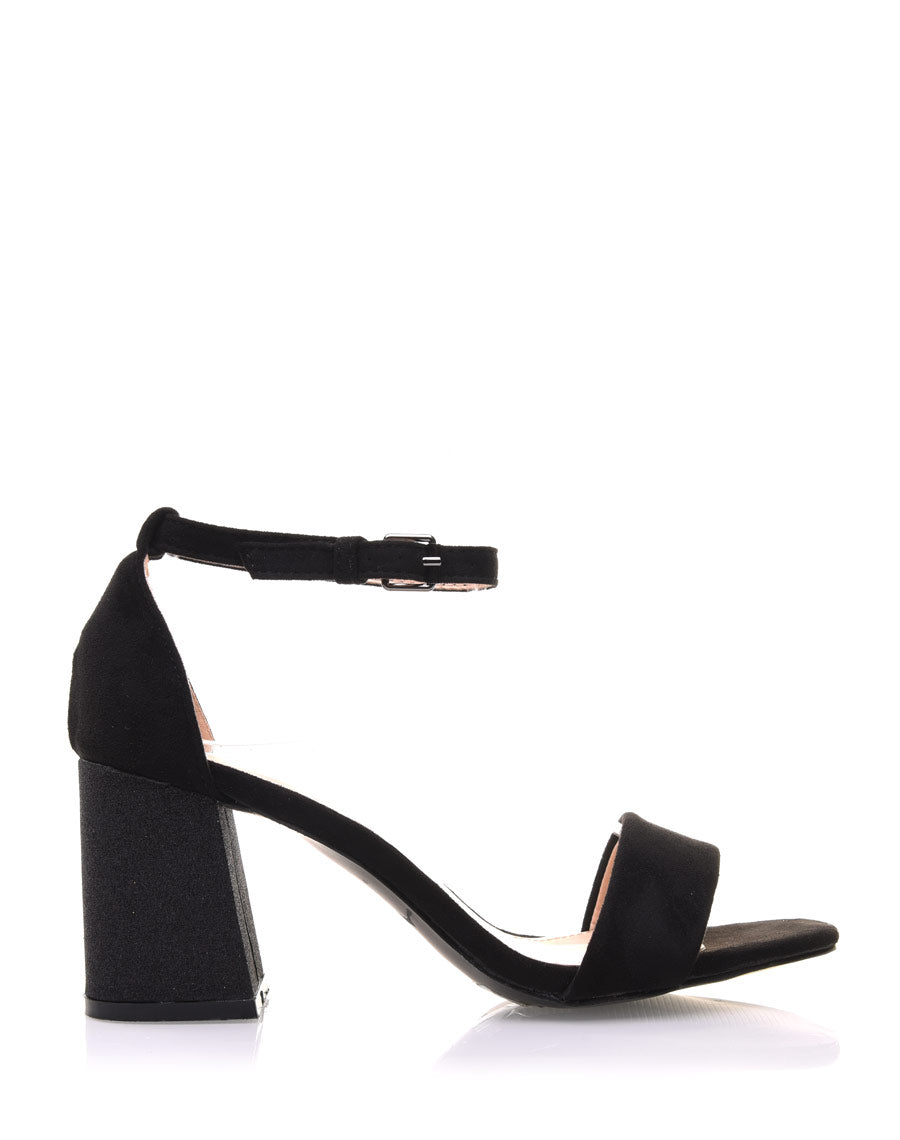Sandales noires talons pailletés