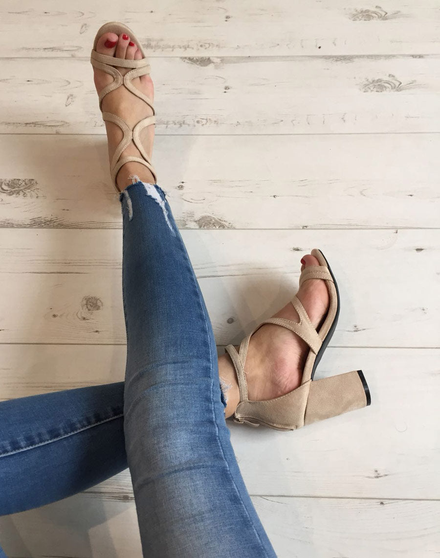 Sandales ouvertes beige