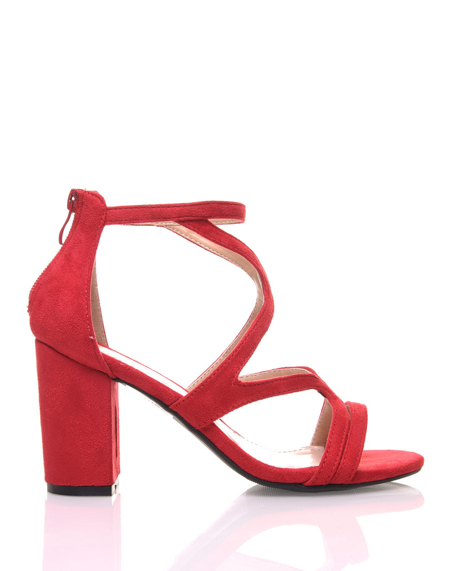 Sandales ouvertes rouge