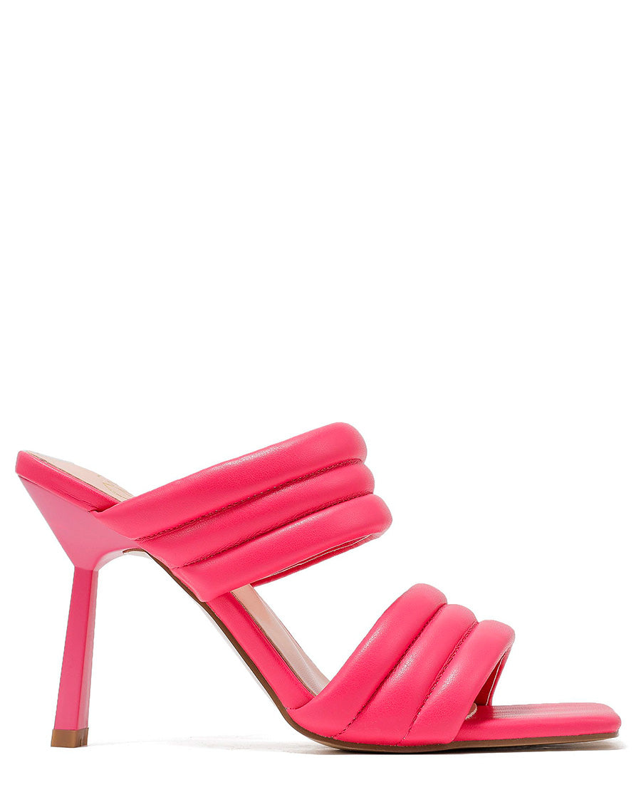 Sandales rose fushia à brides épaisses et talon aiguille
