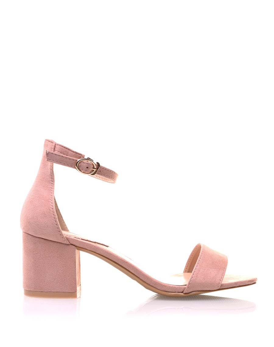 Sandales roses effet suédine