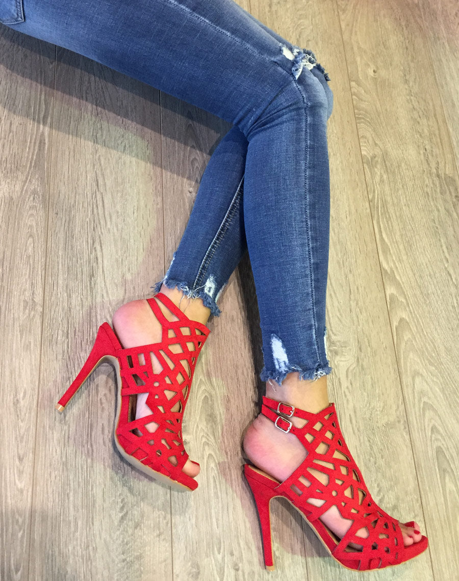 Sandales rouges à talons