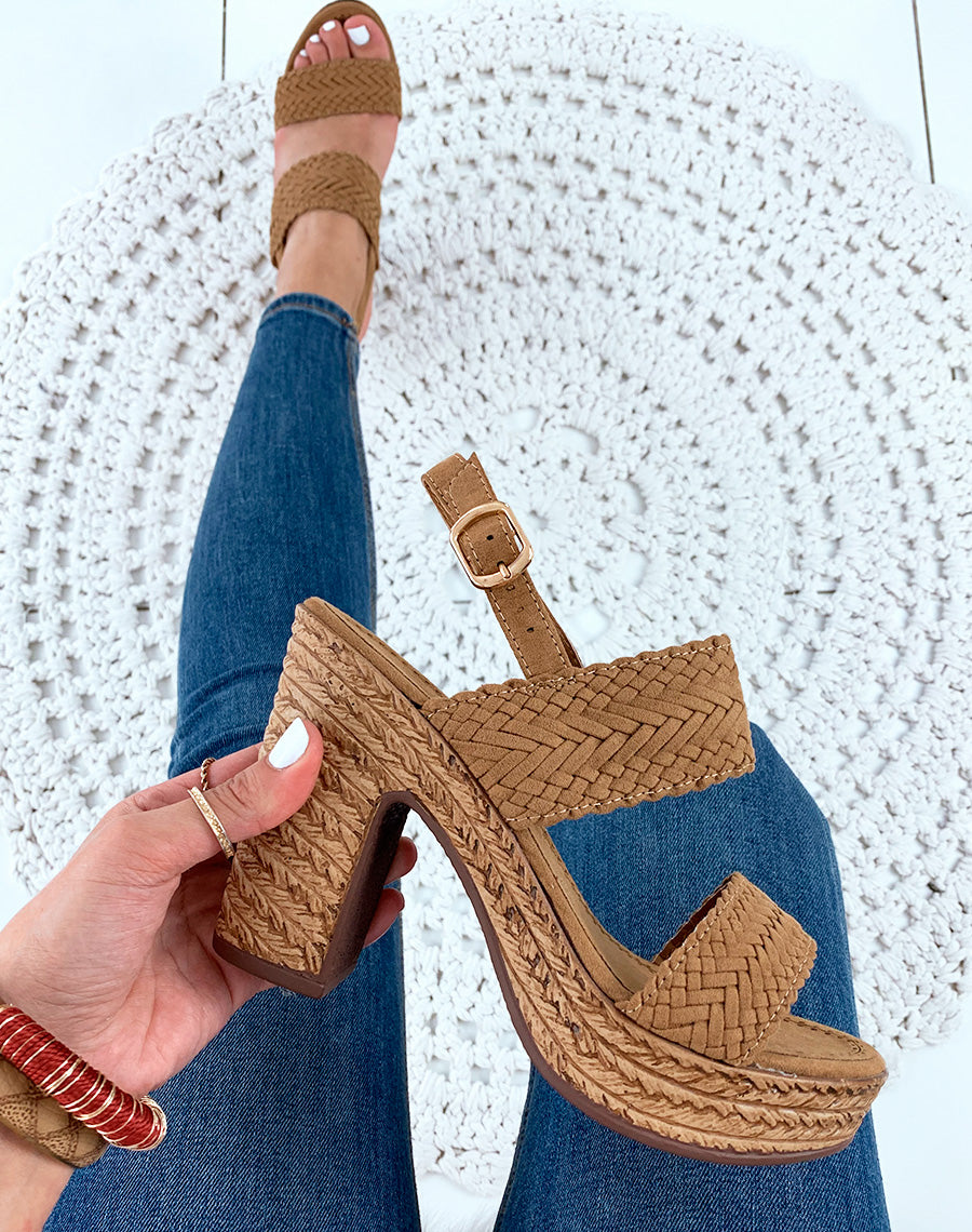 Sandales à talons camel