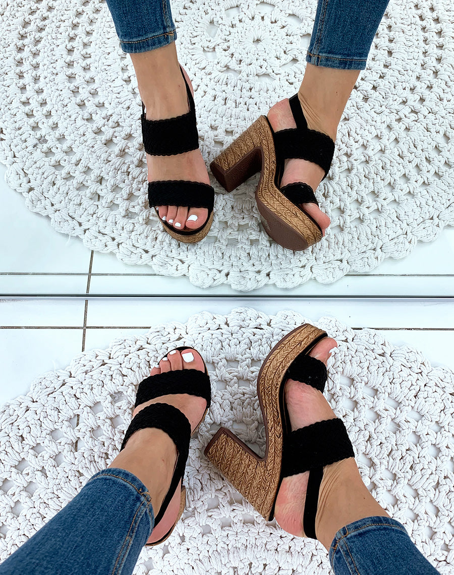 Sandales à talons noires