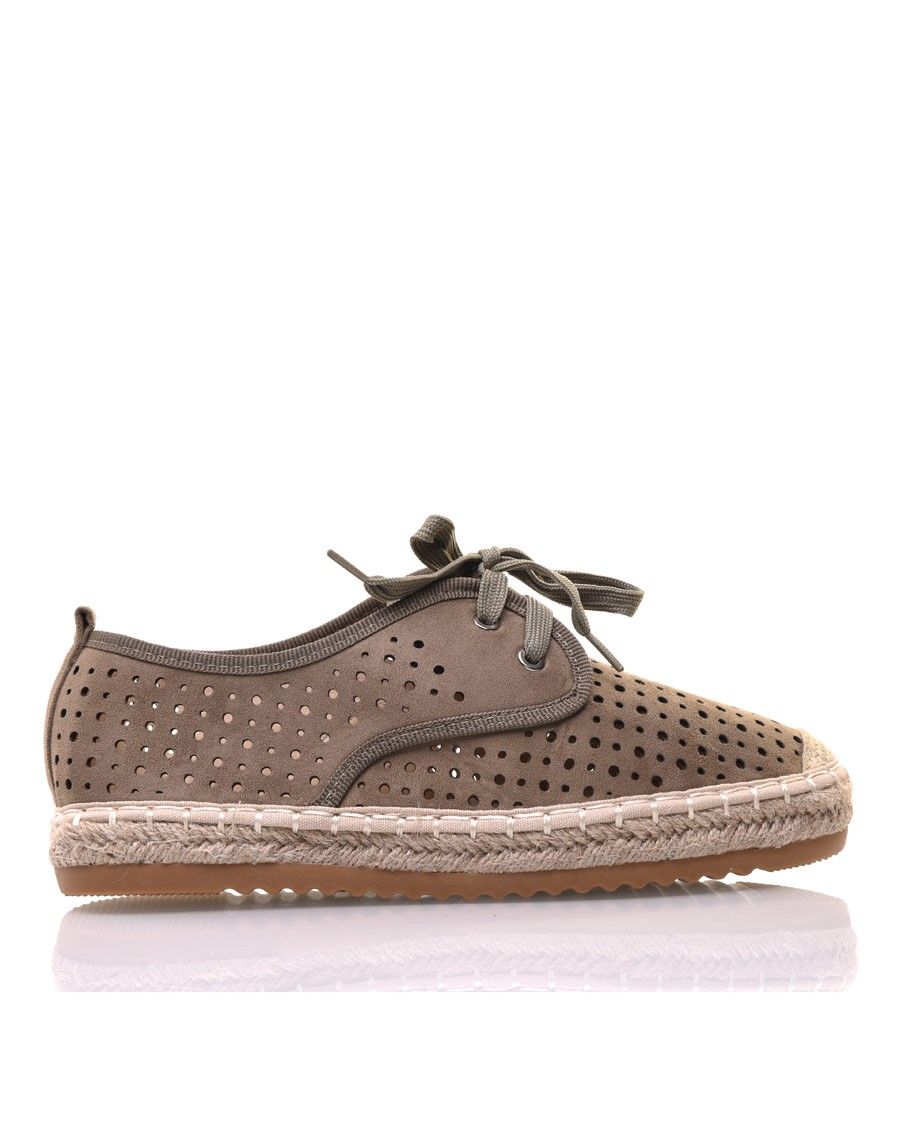 Sneakerdrilles kaki en suédine