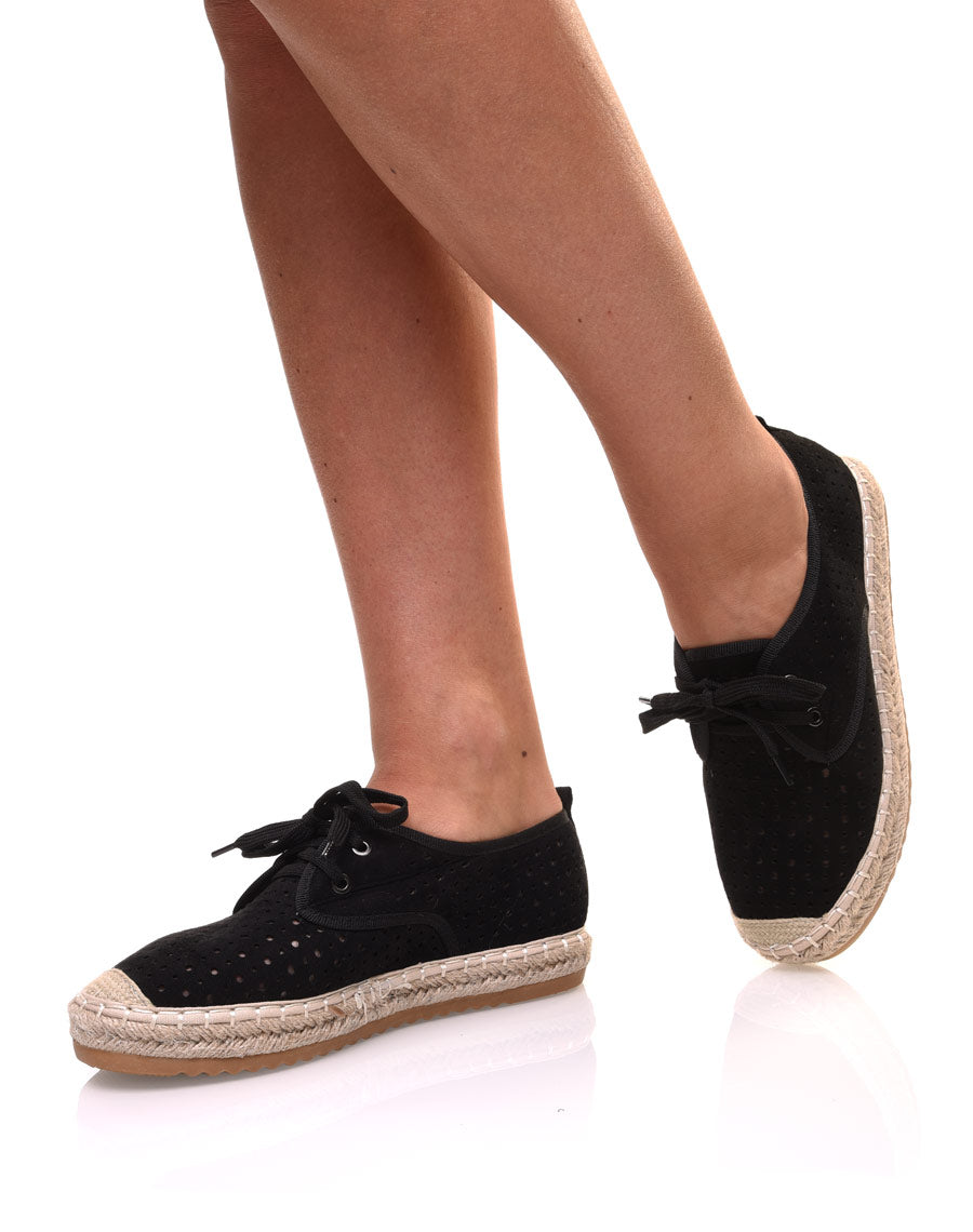 Sneakerdrilles noires en suédine