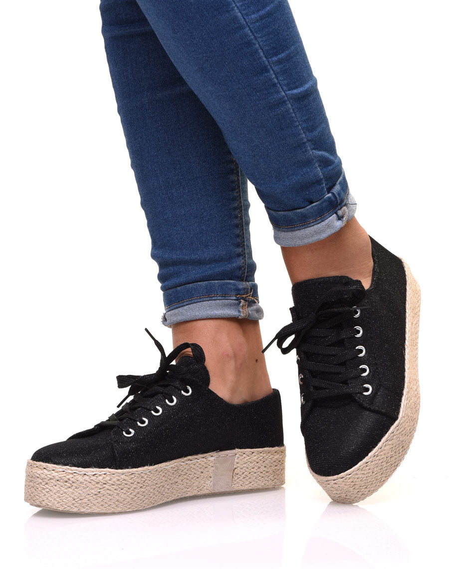 Sneakerdrilles noires à paillettes