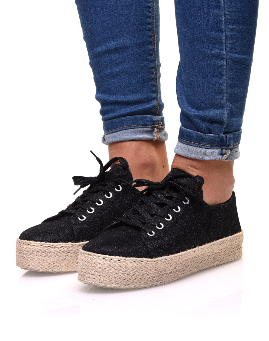 Sneakerdrilles noires à paillettes