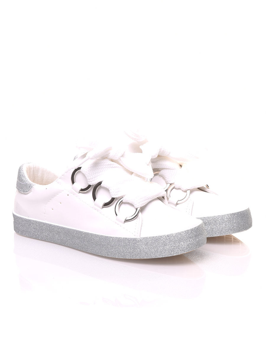 Sneakers blanches à gros lacets