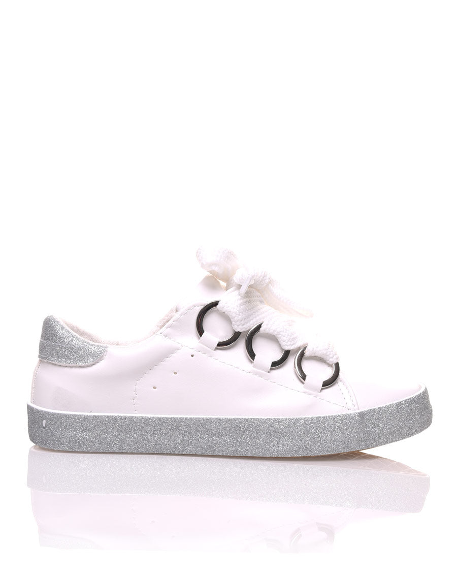 Sneakers blanches à gros lacets