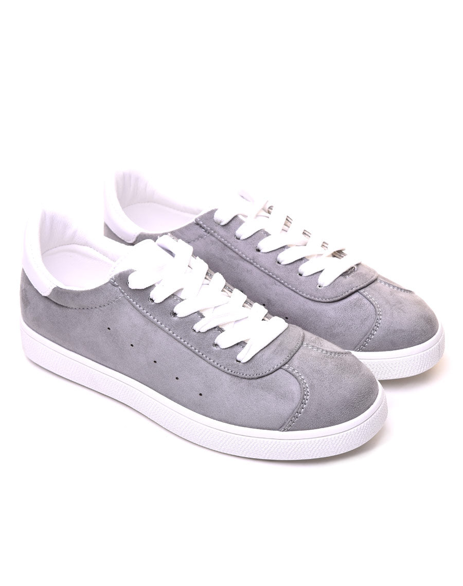 Sneakers en suédine grises