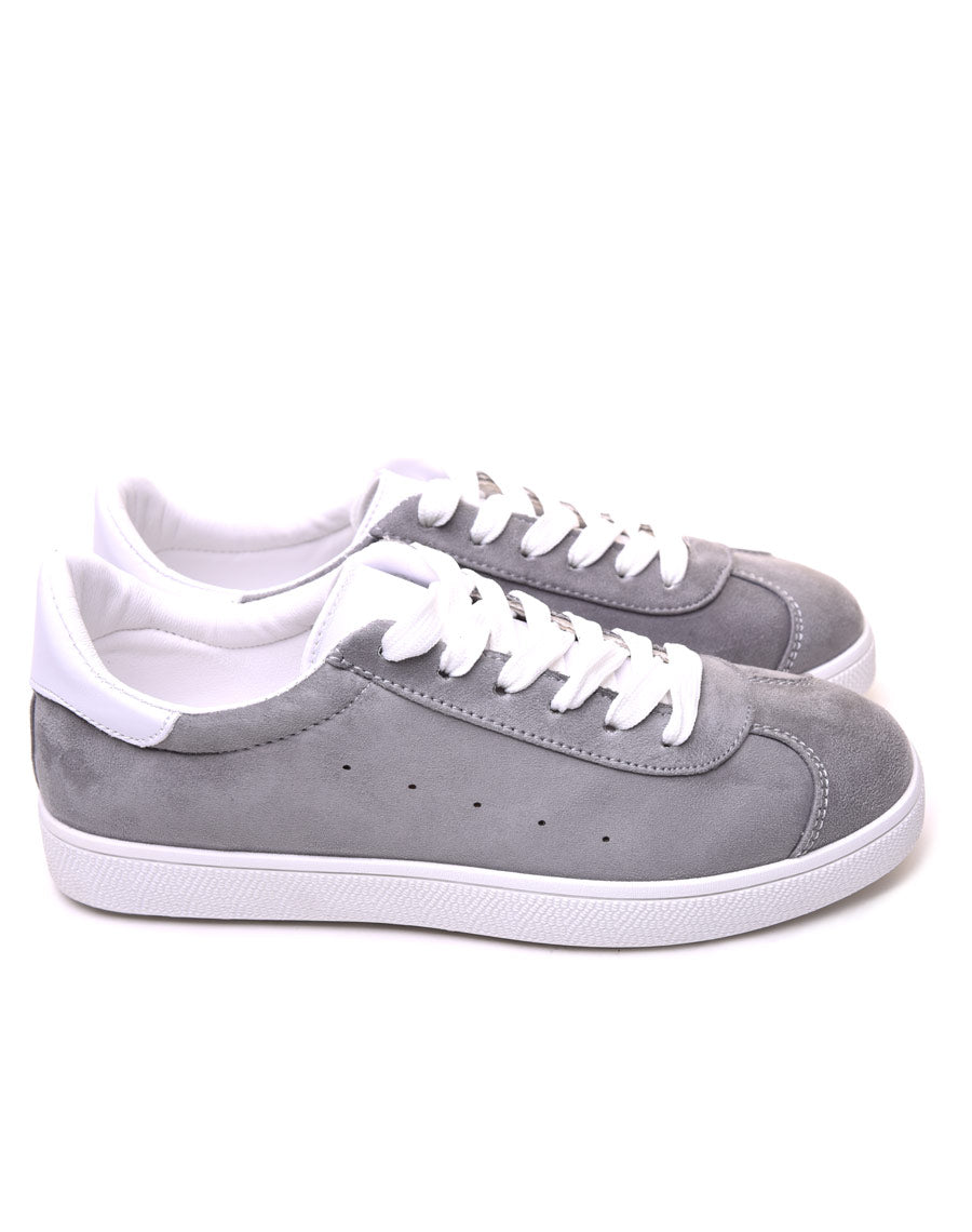 Sneakers en suédine grises