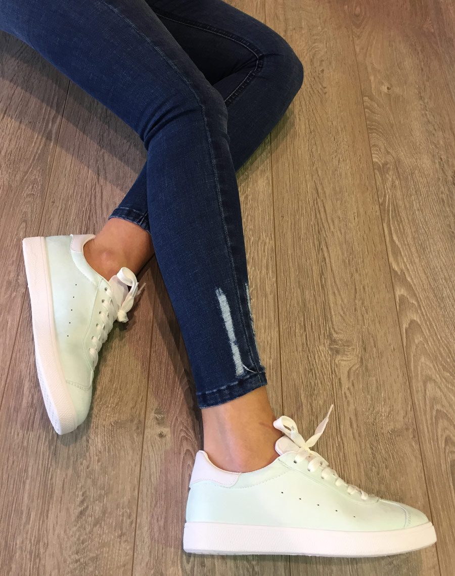 Sneakers en suédine vert eau