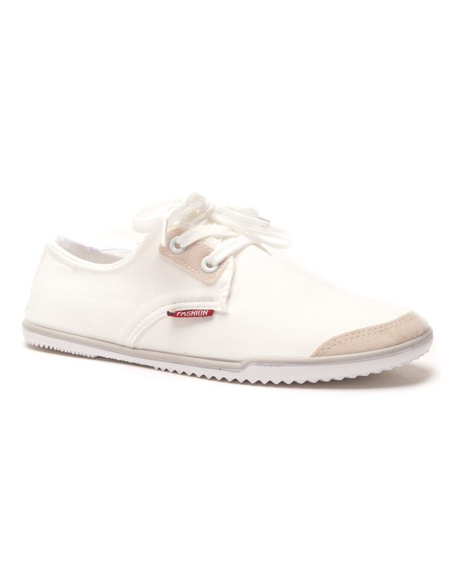 Tennis fines blanches en tissu
