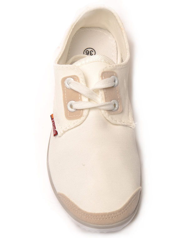 Tennis fines blanches en tissu