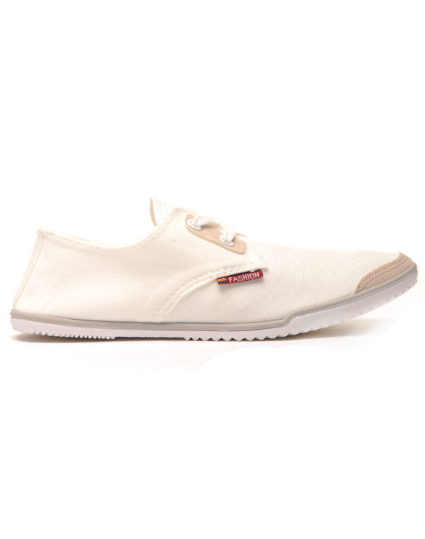 Tennis fines blanches en tissu