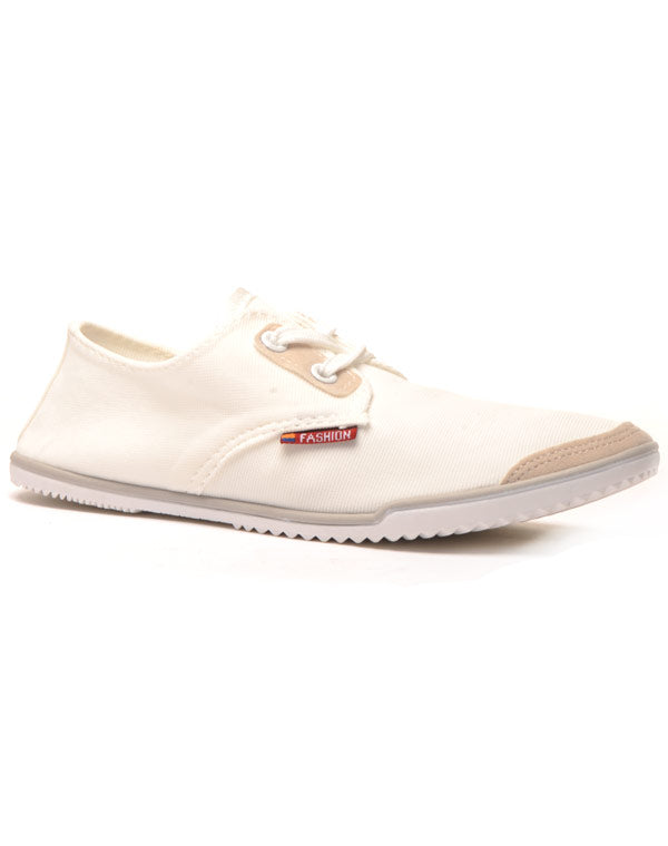 Tennis fines blanches en tissu