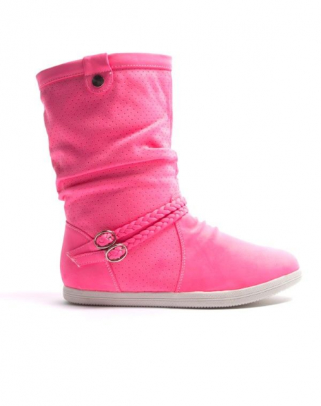 Alicia Shoes Women's Shoe: Basket Style Boot - pink