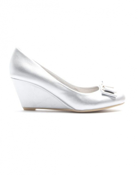 Alicia Shoes women's shoe: Wedge pump - silver