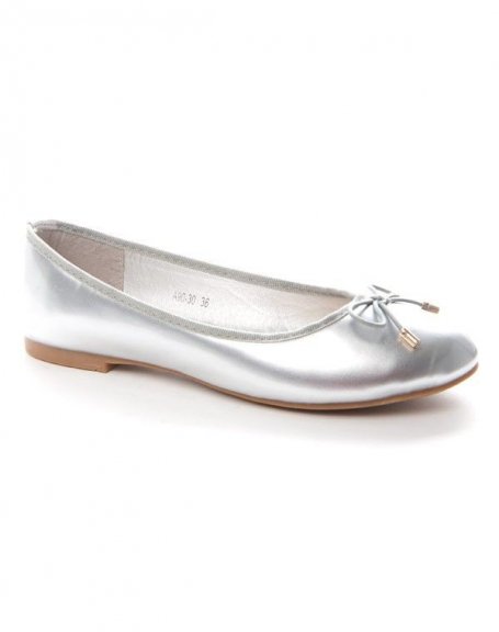 Alicia women's shoes: Silver ballerina