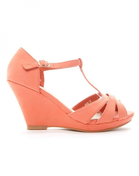 Alicia Women's shoes: Wedge sandal - coral