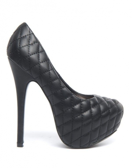 Bai Wei women's shoe: Quilted black pumps
