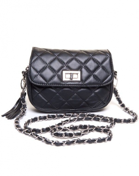 Be Exclusive women's clutch: Small quilted black clutch