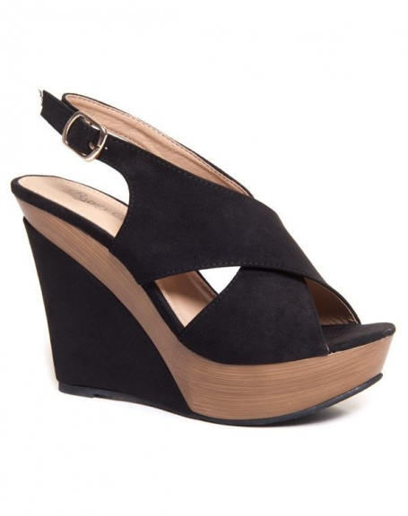 Beauty Girl's women's shoe: black wedge sandals