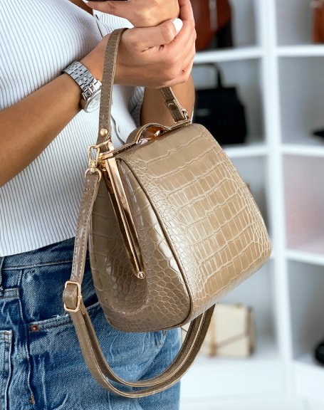Beige retro wallet style handbag
