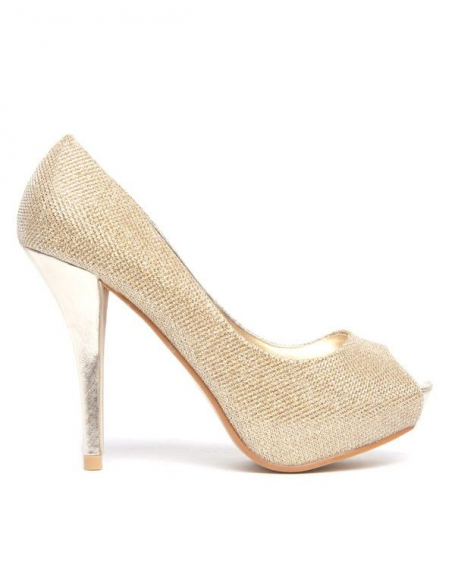 Bellucci women's shoe: glittery golden pumps