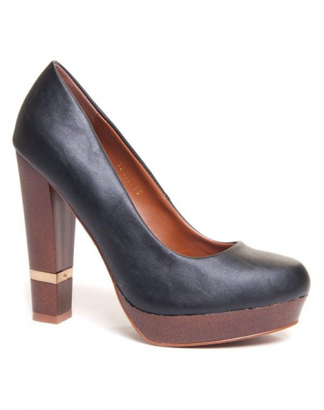 Bellucci women's shoes: black pumps with thick heels